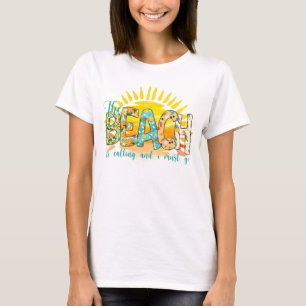 Het strand roept Sunset T-shirt