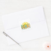 Het strand roept | Sunset Vierkante Sticker (Envelop)