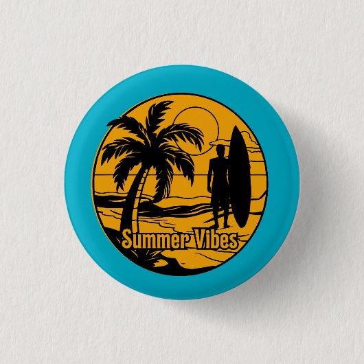 het strand ronde button 3,2 cm (Voorkant)