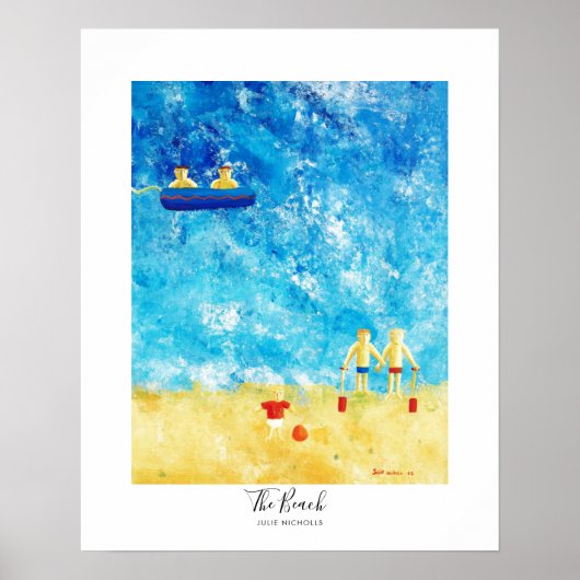Het strand schilderij poster (Voorkant)