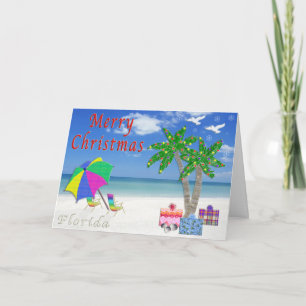 Het Strand Themed van de Kerstkaarten van Florida Feestdagen Kaart