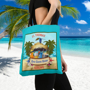 Het strand Tiki Bar Custom Draagtas