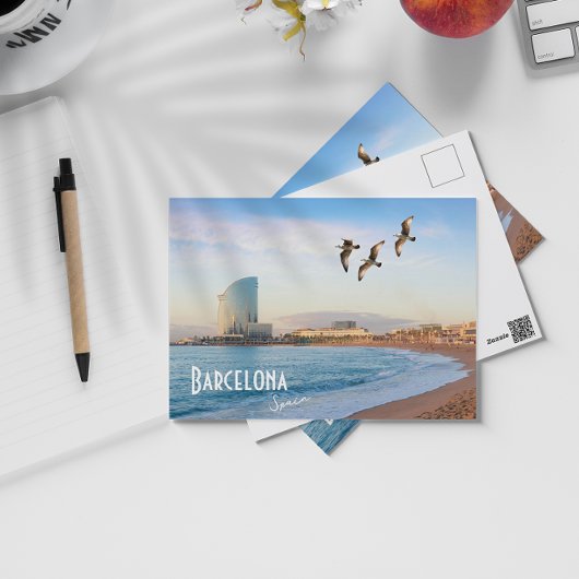 Het strand van Barcelona, Spanje - Barcelona Briefkaart