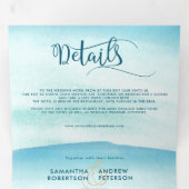 Het strand van de bestemming van de zomer Chic tro Drieluik Uitnodiging (Binnenzijde eerst)