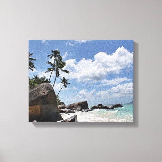 Het strand van de Seychellen Canvas Afdruk (Voorkant)