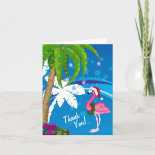 Het Strand van de Vakantie van de Flamingo van de Bedankkaart