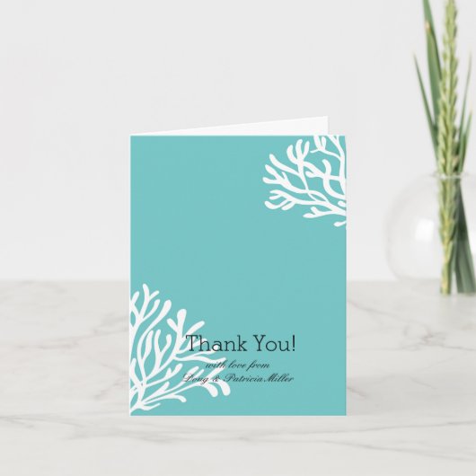 Het Strand van het Koraal van Aqua dankt u Bedankkaart (Voorkant)