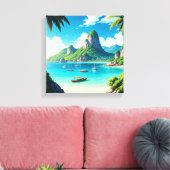 Het strand van Ko Samui Thailand Canvas Afdruk (Insitu (Woonkamer))
