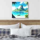 Het strand van Ko Samui Thailand Canvas Afdruk (Insitu (Slaapkamer))