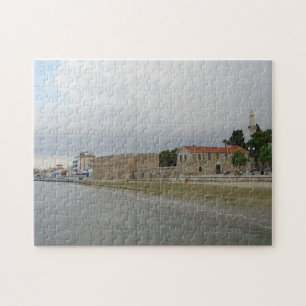 Het strand van Larnaca Finikoudes Legpuzzel
