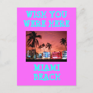 HET STRAND VAN MIAMI BRIEFKAART
