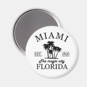 Het strand van Miami City in Florida Magneet (Voorkant / Achterkant)