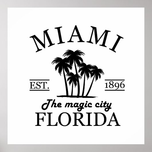 Het strand van Miami City in Florida Poster (Voorkant)