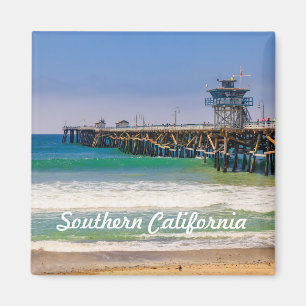Het strand van Zuid-Californië en pier in San Clem Magneet