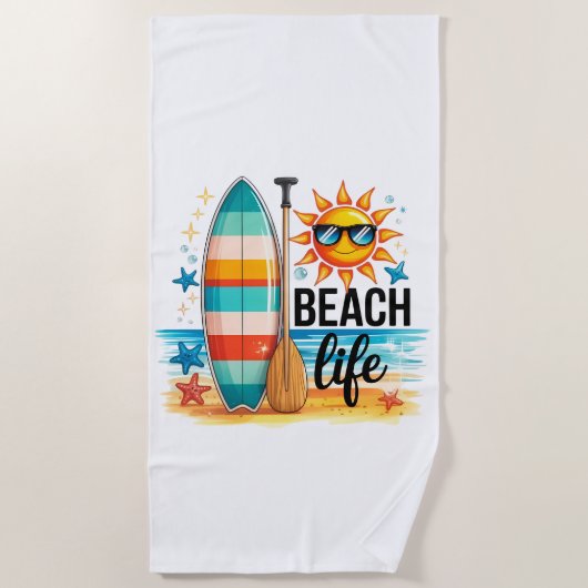 Het strandleven strandlaken (Voorkant)