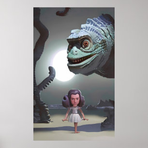 Het strandmeisje en het monster Ken Gage Poster