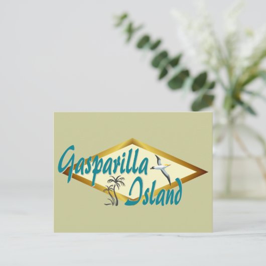 Het strandontwerp van Gasparilla Island Florida Briefkaart (Staand voorkant)