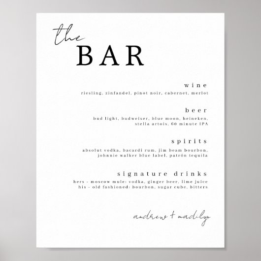 Het streepjesminimalistische teken van de Drink Poster (Voorkant)