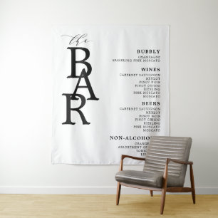 Het streepjeszwarte witte klassieke haakbalkmenu wandkleed