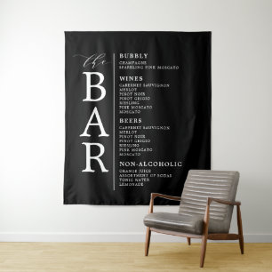 Het streepjeszwarte witte klassieke haakbalkmenu wandkleed