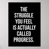 Het struikelblok dat u ziet is vooruitgang - Motiv Poster (Voorkant)