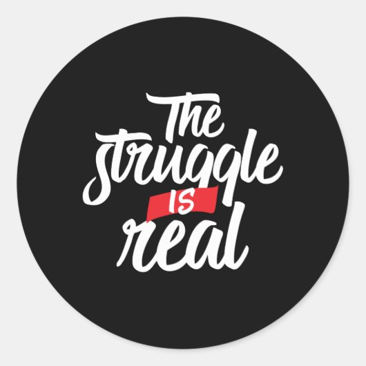 Het struikelblok is echt hard werken en is moeilij ronde sticker (Voorkant)
