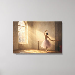Het studiovenster ballerina canvasprint canvas afdruk