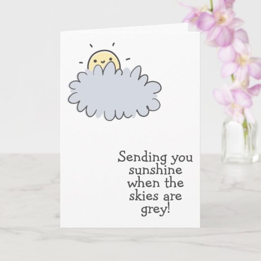 Het sturen van u Sunshine - Schattig Get Well Kaar Kaart (Orchidee)