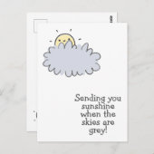 Het sturen van u zonneschijn - Schattig Get Well B Briefkaart (Voorkant / Achterkant)