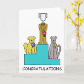 Het Succes van het Show van Dog feliciteert Kaart (Gele Bloem)