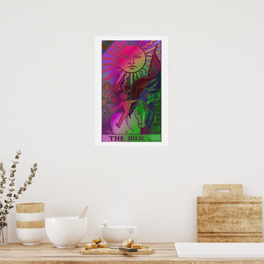 Het Sun Tarot Kaart Psychedelic Poster (Keuken)