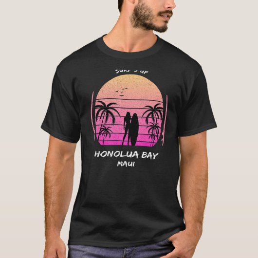 Het Surf van Maui Honolua Bay staat op Palms Aloha T-shirt (Voorkant)