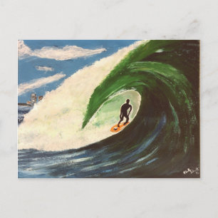 Het surfen Surfer het het Schilderen van de Kunst Briefkaart