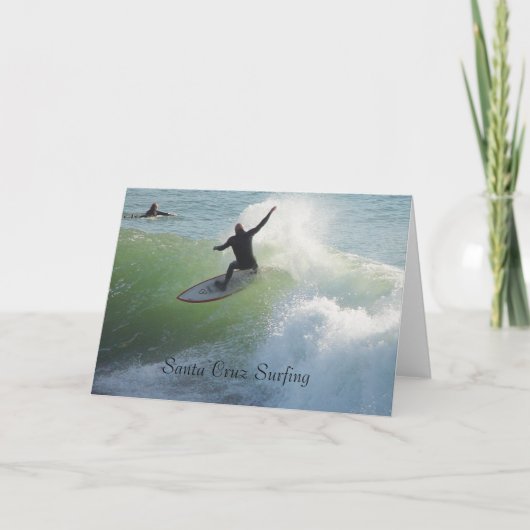 Het Surfen van Cruz van de kerstman Kaart (Voorkant)