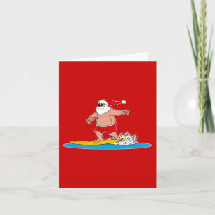 Het surfen van de kerstman feestdagen kaart
