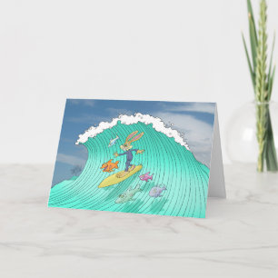 Het surfen van de paashaas kaart