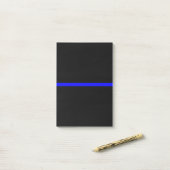 Het symbolische dun blauw lijnconcept post-it® notes (Op bureau)