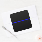 Het symbolische dun blauw lijnconcept vierkante sticker (Envelop)