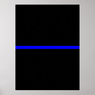 Het symbolische dun blauw lijndecor poster