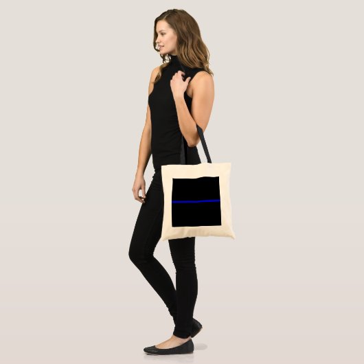 Het symbolische dun blauw lijndecor tote bag (Voorkant (model))