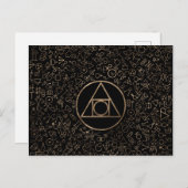 Het symbool Alchemistisch patroon 1 van het steen Feestdagenkaart (Voorkant / Achterkant)