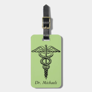 Het symbool Caduceus Bagagelabel