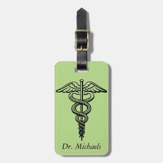Het symbool Caduceus Bagagelabel (Voorkant verticaal)