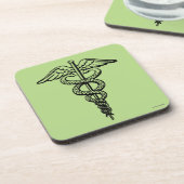 Het symbool Caduceus Bier Onderzetter (Linkerzijde)