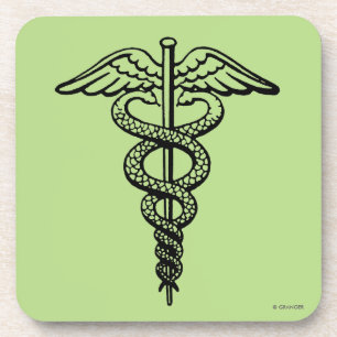 Het symbool Caduceus Bier Onderzetter