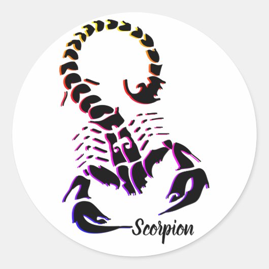 Het symbool van de scorpion zodiac ronde sticker (Voorkant)
