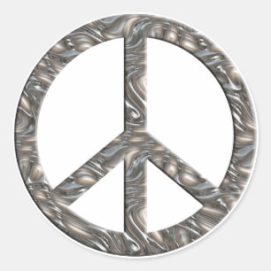 Het symbool van de VREDE - ZILVER Ronde Sticker