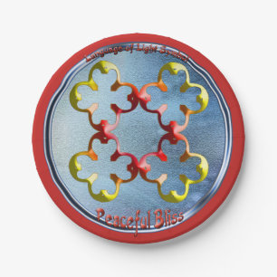 Het symbool van de vreedzame gebaar papieren bordje