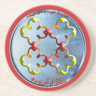 Het symbool van de vreedzame gebaar zandsteen onderzetter