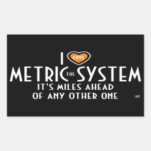 Het symbool van het hart - het metrieke systeem (p rechthoekige sticker
